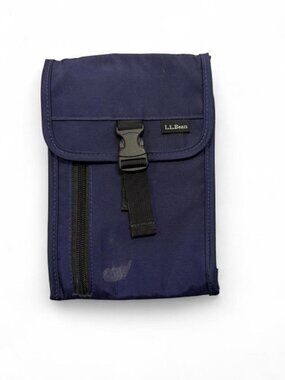 Vintage L.L. Bean Travel Neck Wallet Passport Organizer - Navy Blue Nylon